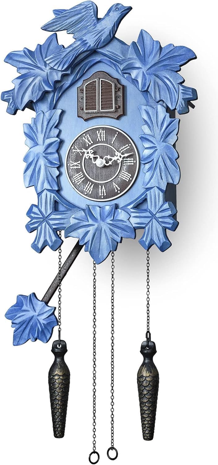 The Cuckoo Clock is A Wall Clock with A Night Mode, Hand-Carved, Suitable for Living Rooms, Bedrooms and Offices Suitable for Kitchen, Living Room or Office(Brown)