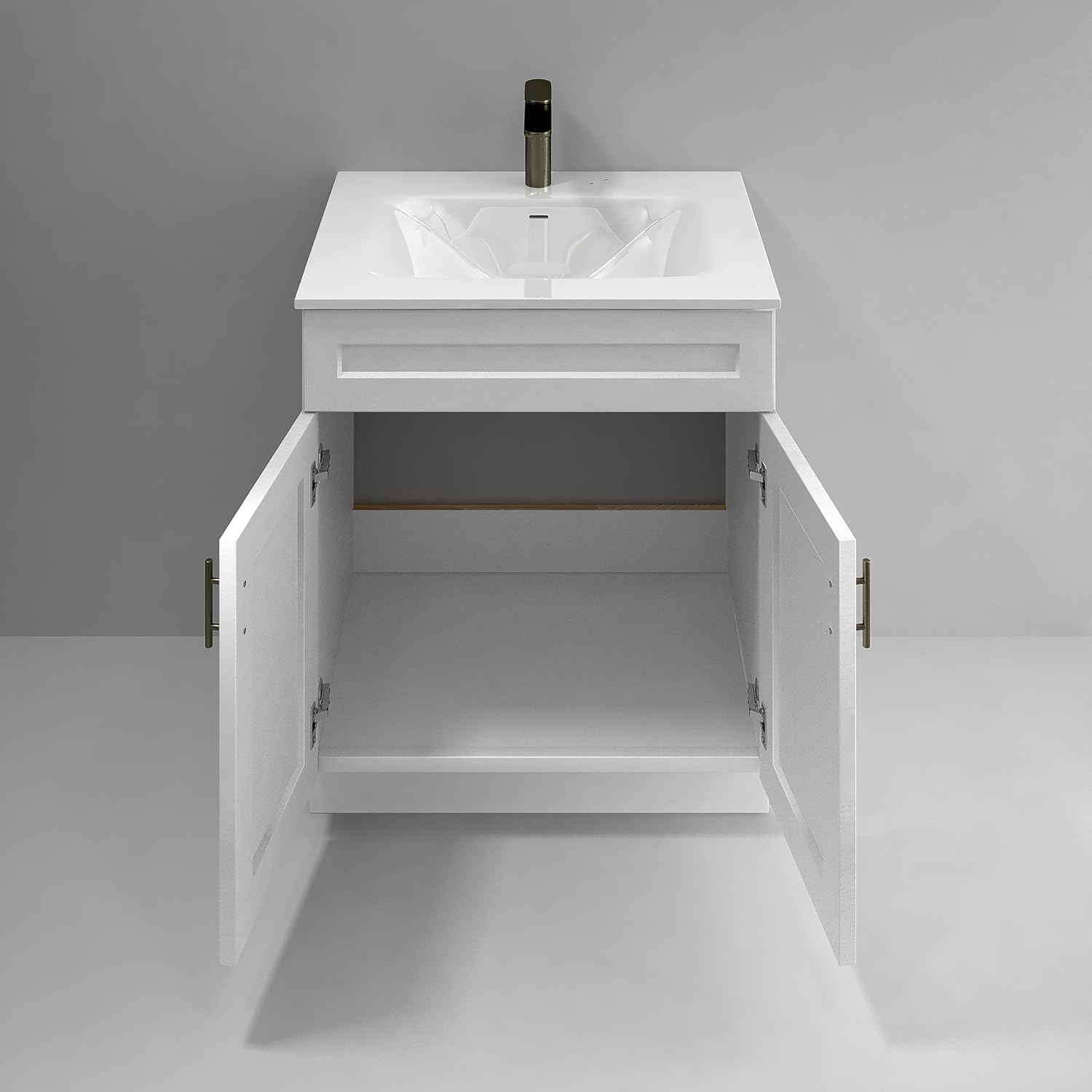 La Royal White Shaker Sink Base Bathroom Vanity Ready-to-Assemble Cabinet 30' Width