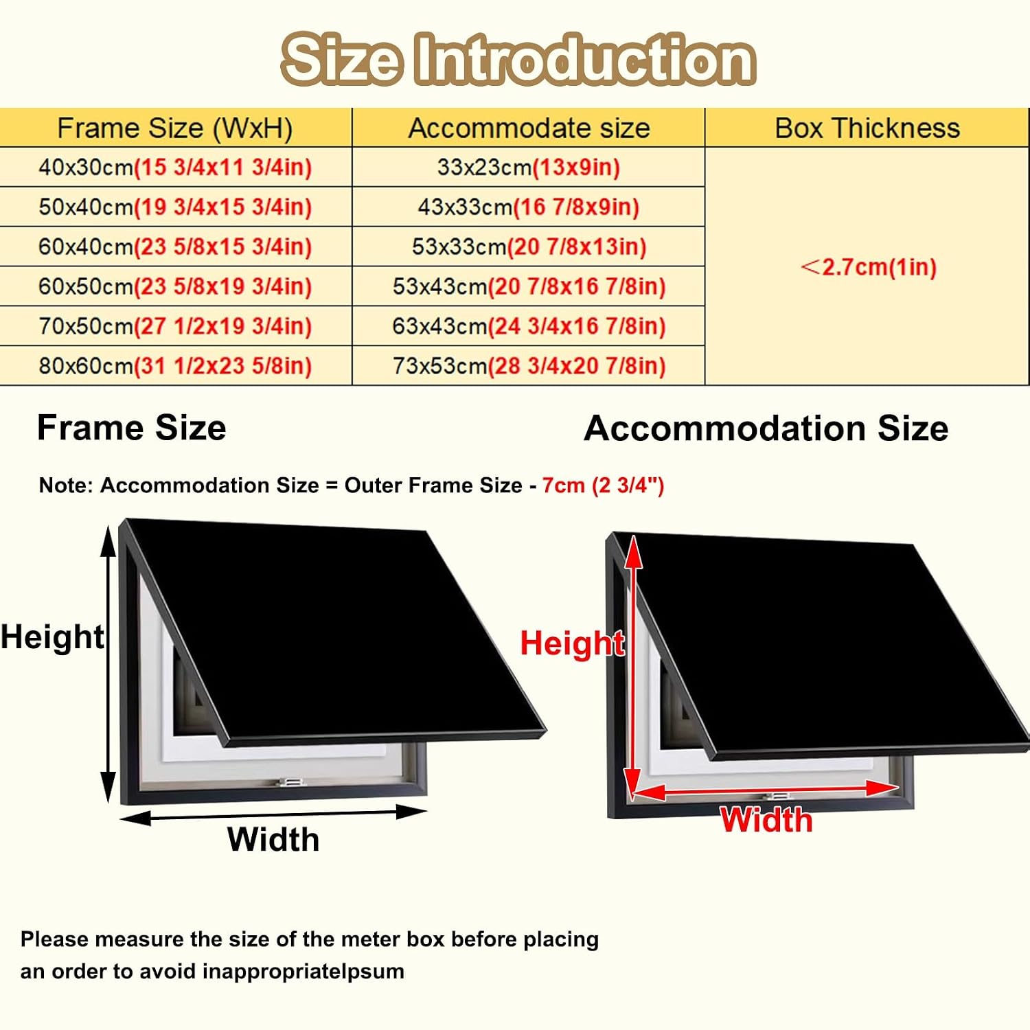 Art Tan Breaker Box Cover with Screws - Metal Electric Panel & Meter Box Cover for Laundry Room, Horizontal Design, 90x70cm (35 3/8' x27 1/2') - Durable & Stylish Protection