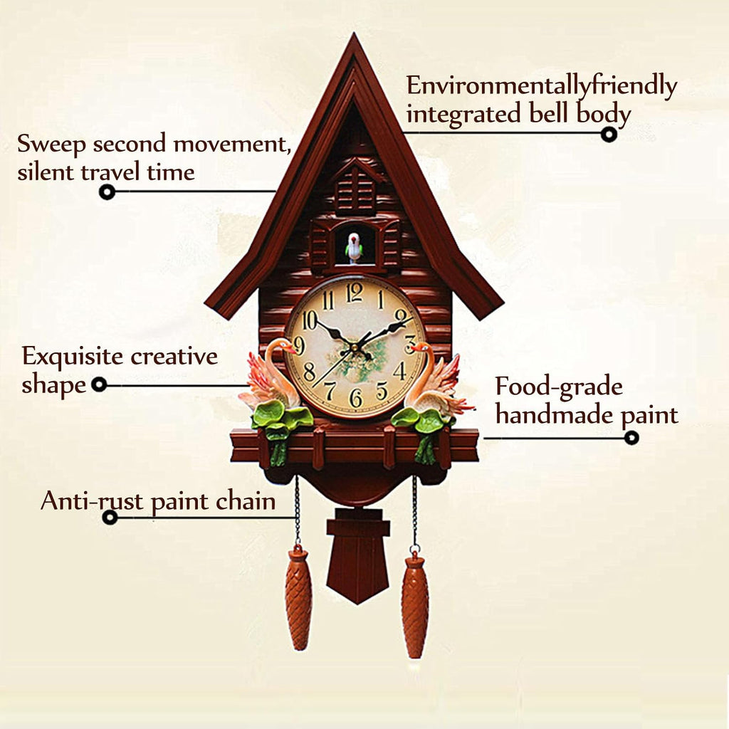 Cuckoo Clocks for Wall,Cuckoo Clocks,Wall Clock,Home Decor Wall Clock Traditional Cuckoo Clock Wall Decor Clock Vintage Cuckoo Clocks Office Decor Gift (Brown)