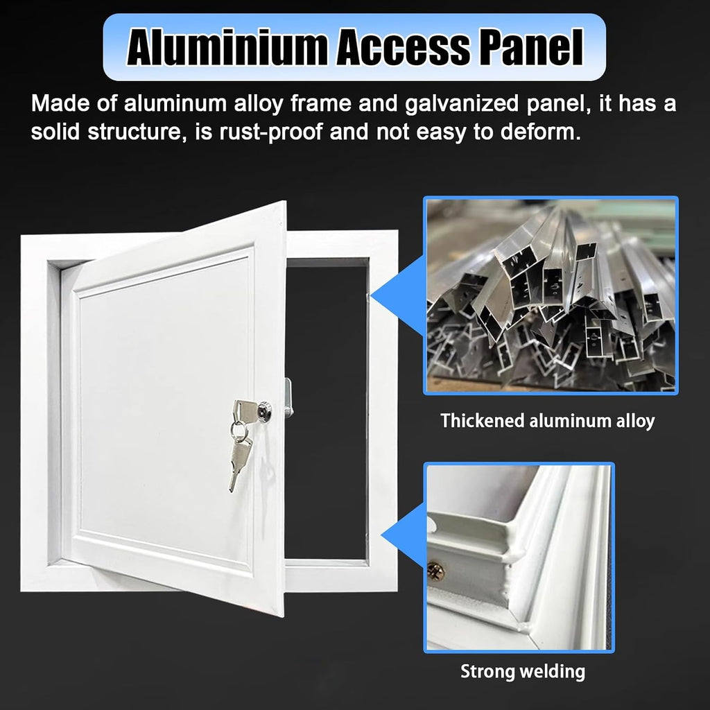 Kunovo Attic Access Hole Door Cover in Ceiling, Lockable Electrical and Plumbing Access Panel Concealed, Metal Inspection Hatch for Hotel/Residential(35x65 cm (14x26 in))