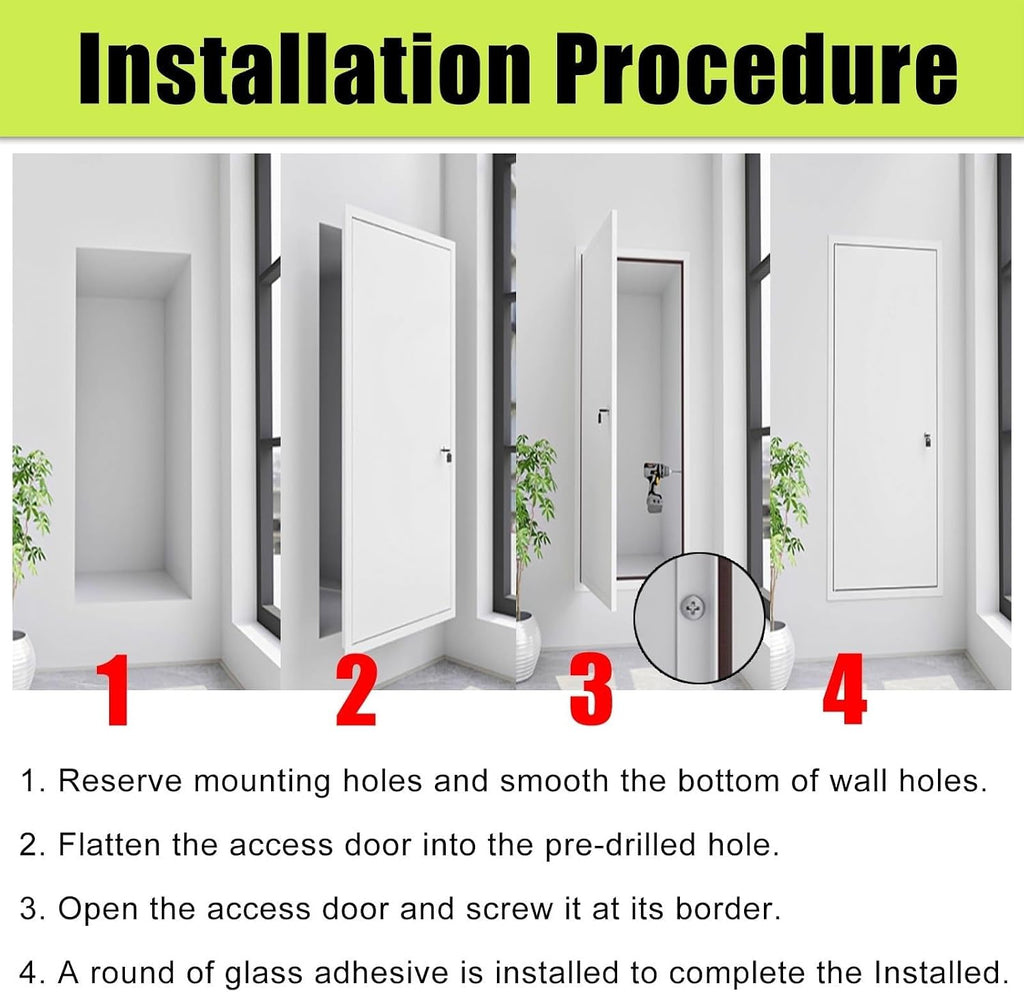 Large Recessed Metal Access Panels 20x20 25x25 30x50 35x60 40x40, Fire Rated Attic Access Door/Wall Hatch Cover Plate, Drywall Inspection Panel For Ceilings, Electrical, Plumbing(White,20x20inch)