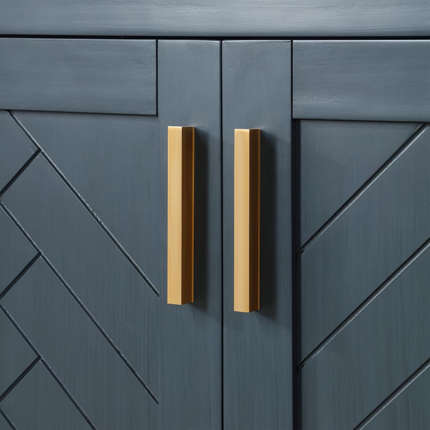 Gazsi 42' Wood Vanity in Charcoal Blue with Composite Stone Top Without Mirror