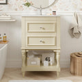 Merax Country 20' Bathroom Vanity with Sink, Farmhouse Bathroom Vanity Storage Cabinet with 2 Drawers and Open Shelf, Solid Wood Frame Bath Storage Vanity