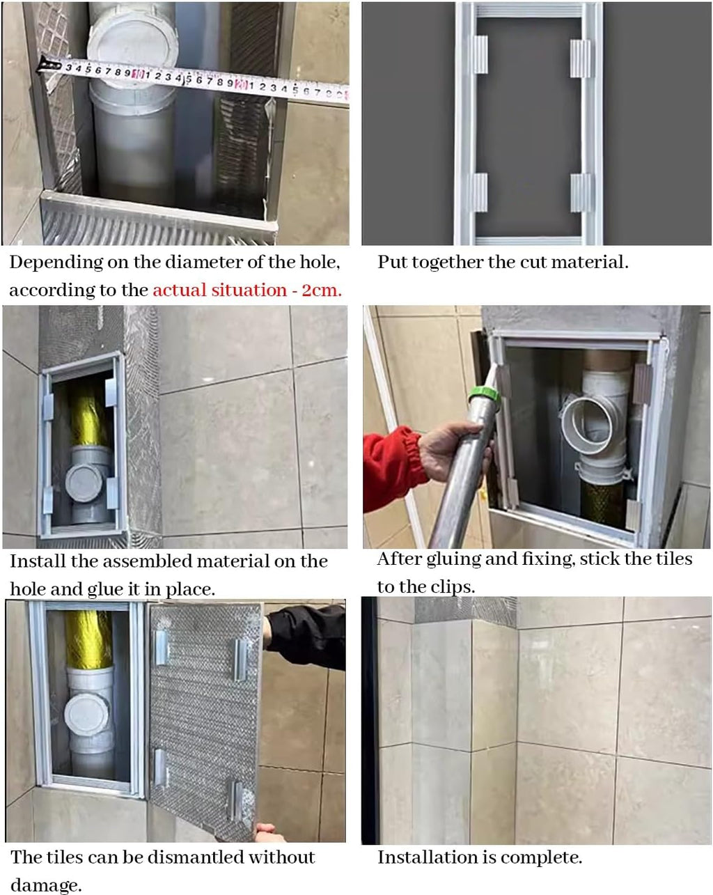 Hidden Tile Inspection Access Door for Wall, Removable Bathroom Plumbing Waterproof Access Panel, Attic Inspection Hatch/Hole Cover(1050x1050mm/42x42in)
