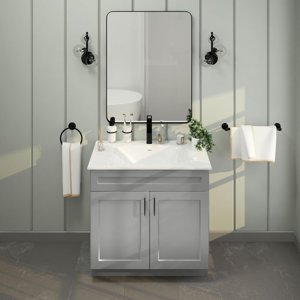 Light Grey Shaker Sink Base Bathroom Vanity 24'/30'/36' Width (36' Width)