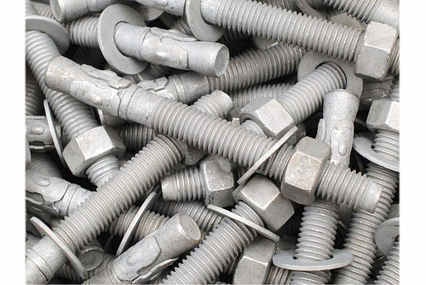 New Package of 10 (pcs) Galvanized Wedge Anchor Bolts 5/8' x 6 Includes Nuts & Washers Set #MO2091-P Warranity by Pr-Mch