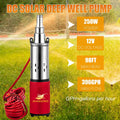 12V Deep Well Submersible Pump solar DC 250W Electric Powered Water Pump kits with 1' Outlet Screw Pump max.98ft Lift,396GPH Flow, for Irrigation Agricultural Garden Home
