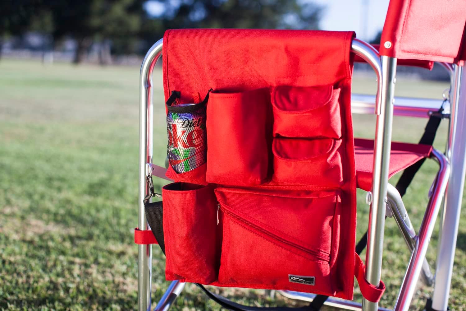 PICNIC TIME NCAA Ohio State Buckeyes Sports Chair with Side Table - Beach Chair - Camp Chair for Adults