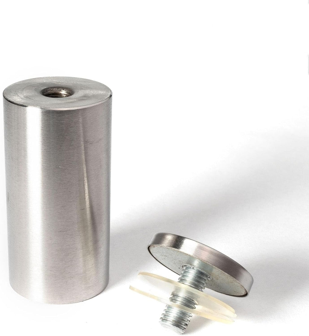 Stainless Steel Standoff 1-1/2 Inch Diameter x 3 Inch Barrel Length Brushed Finish for PVC, Glass and Acrylic Sign Stand Off Wall Anchors and Screws 100 Piece Commercial Space Pack