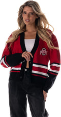 The Wild Collective Women's Ohio State Cropped Jacquard Cardigan