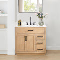 ALTAIR 36 Bathroom Vanity with Sink Mordern Freestanding Single Vanities Light Brown Large Storge Cabinet with Ceramic Countertop Pre-Assembled Sidesplash and Backsplash Included