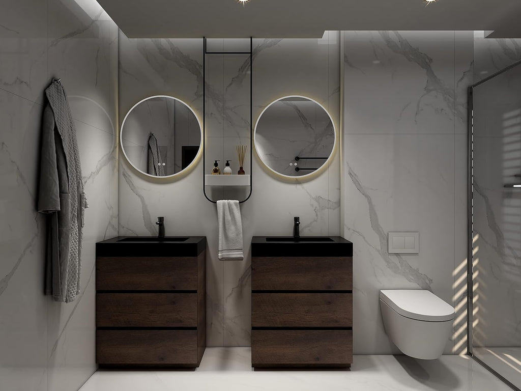 Alice 36 Inch Bathroom Vanity with Sink with Overflow, Large Storage Small Vanity for Modern Bathroom, One-Piece Sink Basin Minimalist Bathroom Sink Cabinet