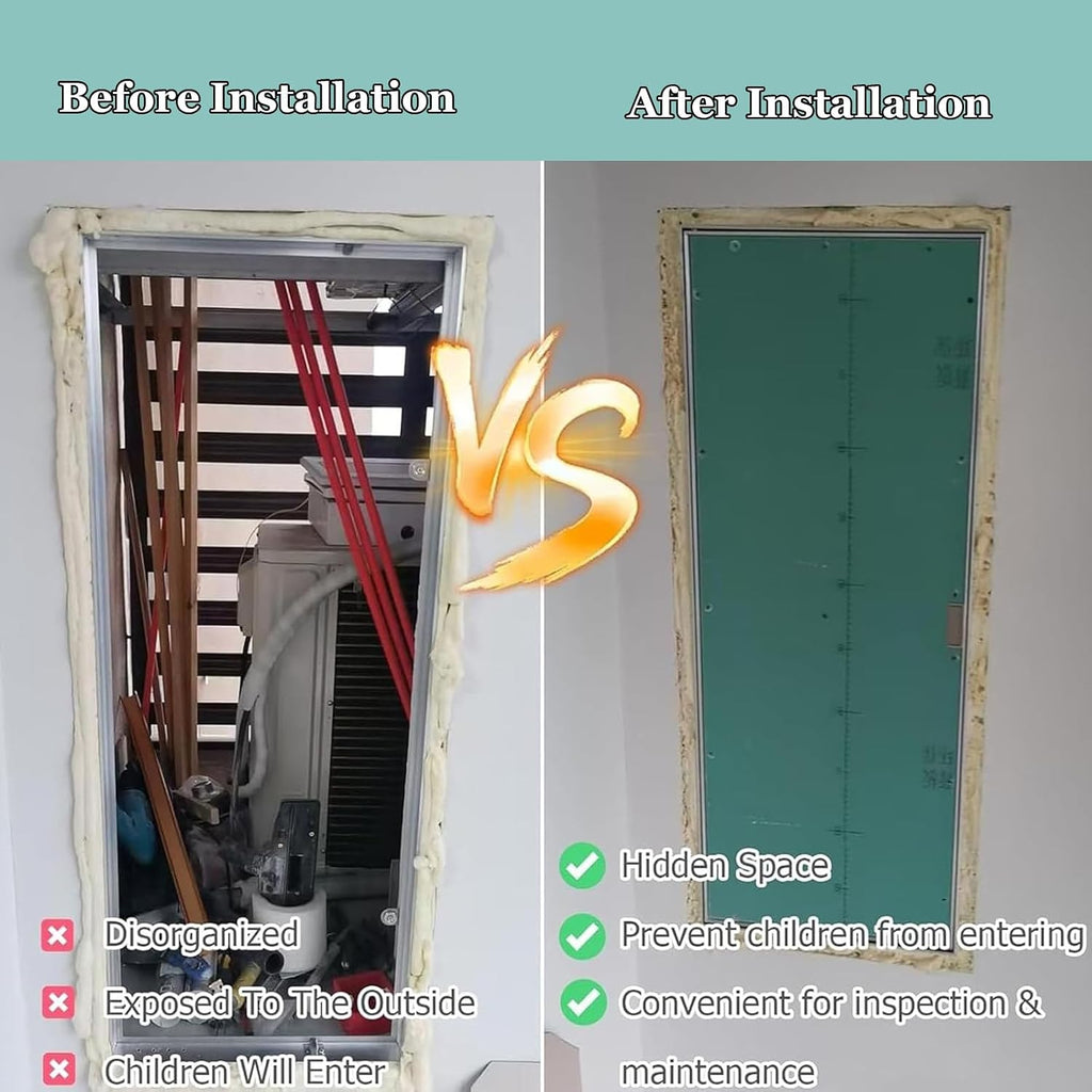 30 32 34 36 38 40 42 44 46 48 50 in Sheetrock Access Panel, Paintable Attic Door Drywall Panel, Hidden Inspection Hatch Electrical Plate Cover 18x28in/45x70cm
