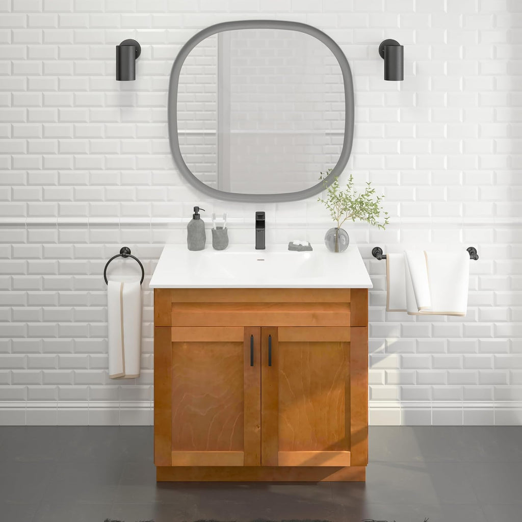 Maple Shaker Sink Base Bathroom Vanity 24'/30'/36' Width (36' Width)