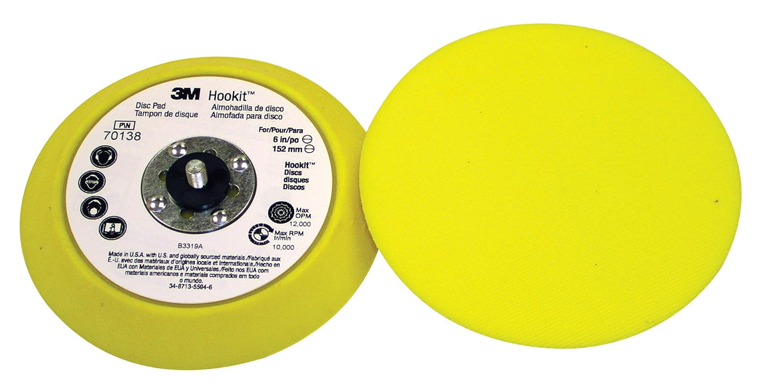 3M Hookit Disc Pad 70138, 6 in x 3/4 in 5/16-24 External (Pack of 10)