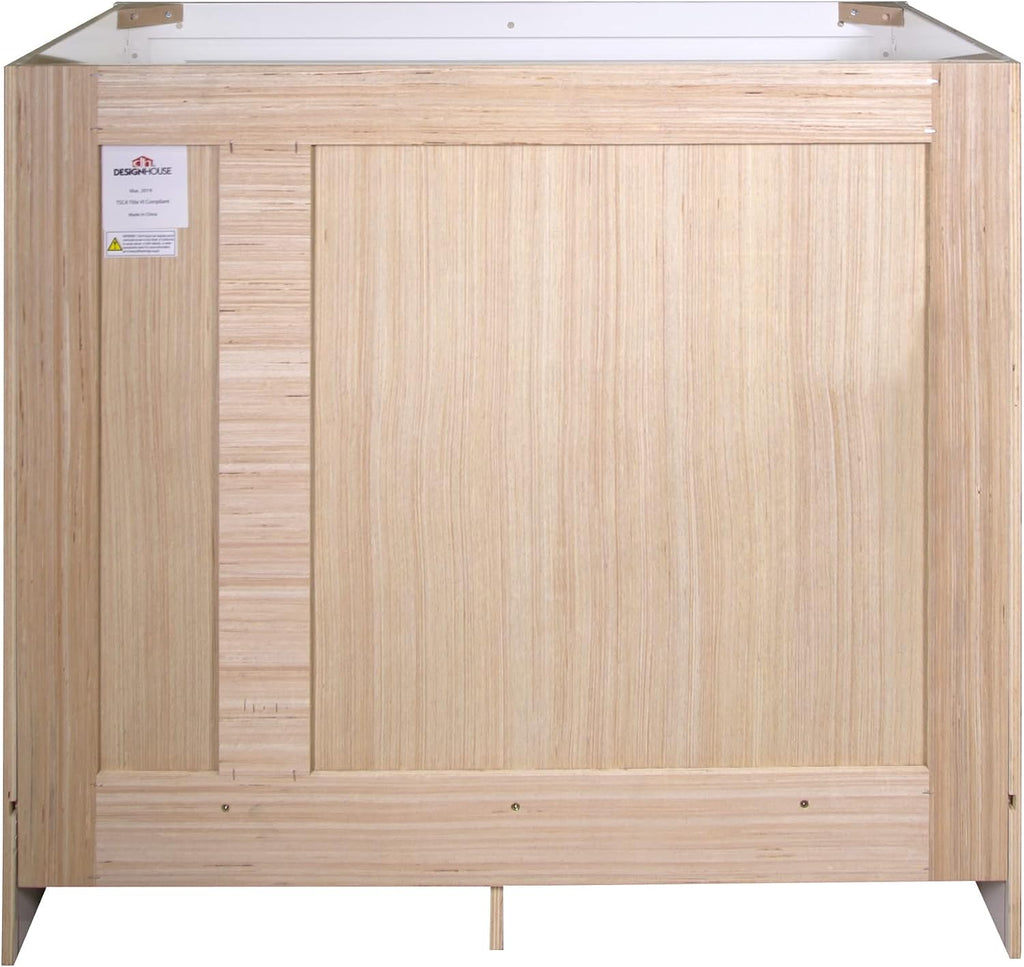 Design House Brookings 37 Inch Bathroom Vanity with Top, Ready to Assemble, Sherwin Williams® White, 585695