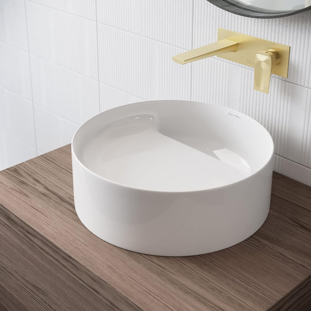 Beau 16.5' Round Vessel Bathroom Sink in Matte Black