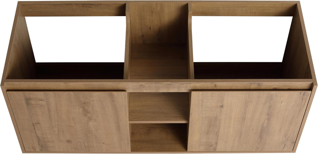 48 Inch Bathroom Vanity Without Sink Top,48' Floating Bathroom Vanity No Sink Top,Modern Floating Vanity Cabinet for Bathroom,Wall Mounted Plywood Vanity Cabinet,Brown
