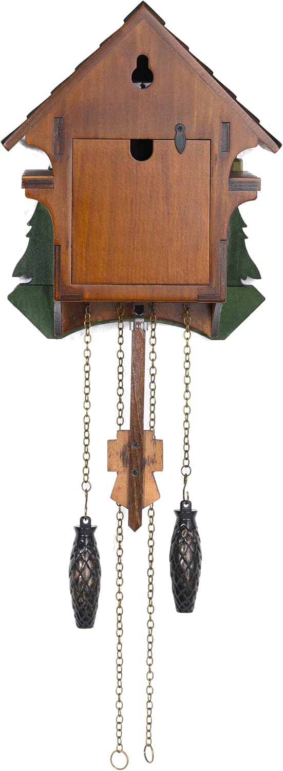 Cuckoo Clock, Black Forest Style Wooden Pendulum Quartz Wall Clock, Volume Control, Night Silent, Gift Package, Professional Service
