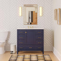 Horizon 42-inch Bathroom Vanity (Engineered White/Royal Blue): Includes Royal Blue Cabinet with Engineered White Countertop and White Ceramic Sink