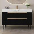 36' Bathroom Vanity with Undermount Sink Set, Modern 2-in-1 Wall Mounted & Freestanding Bathroom Vanity Cabinet with Sintered Stone top&4 Storage Drawers, Single Bathroom Sink Cabinet