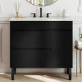 YITAHOME 36 Inch Bathroom Vanity with Sink, Bathroom Cabinet Vanity for Media Space, Freestanding Storage Bathroom Vanity with 1 Soft Closing Cabinet & 2 Drawers