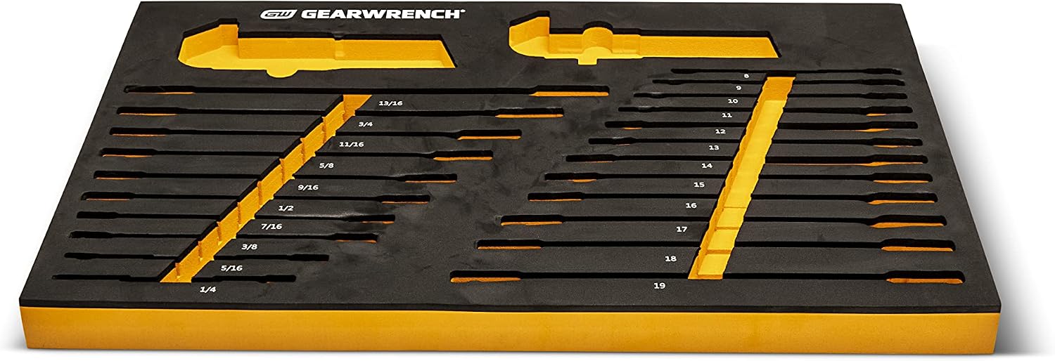 GEARWRENCH 44 Piece 90-Tooth SAE/Metric Ratcheting Wrench and Hex Key Set - 86528
