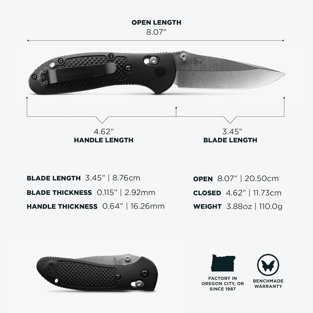 Benchmade - Griptilian Knife, Plain Edge, Nylon Handle
