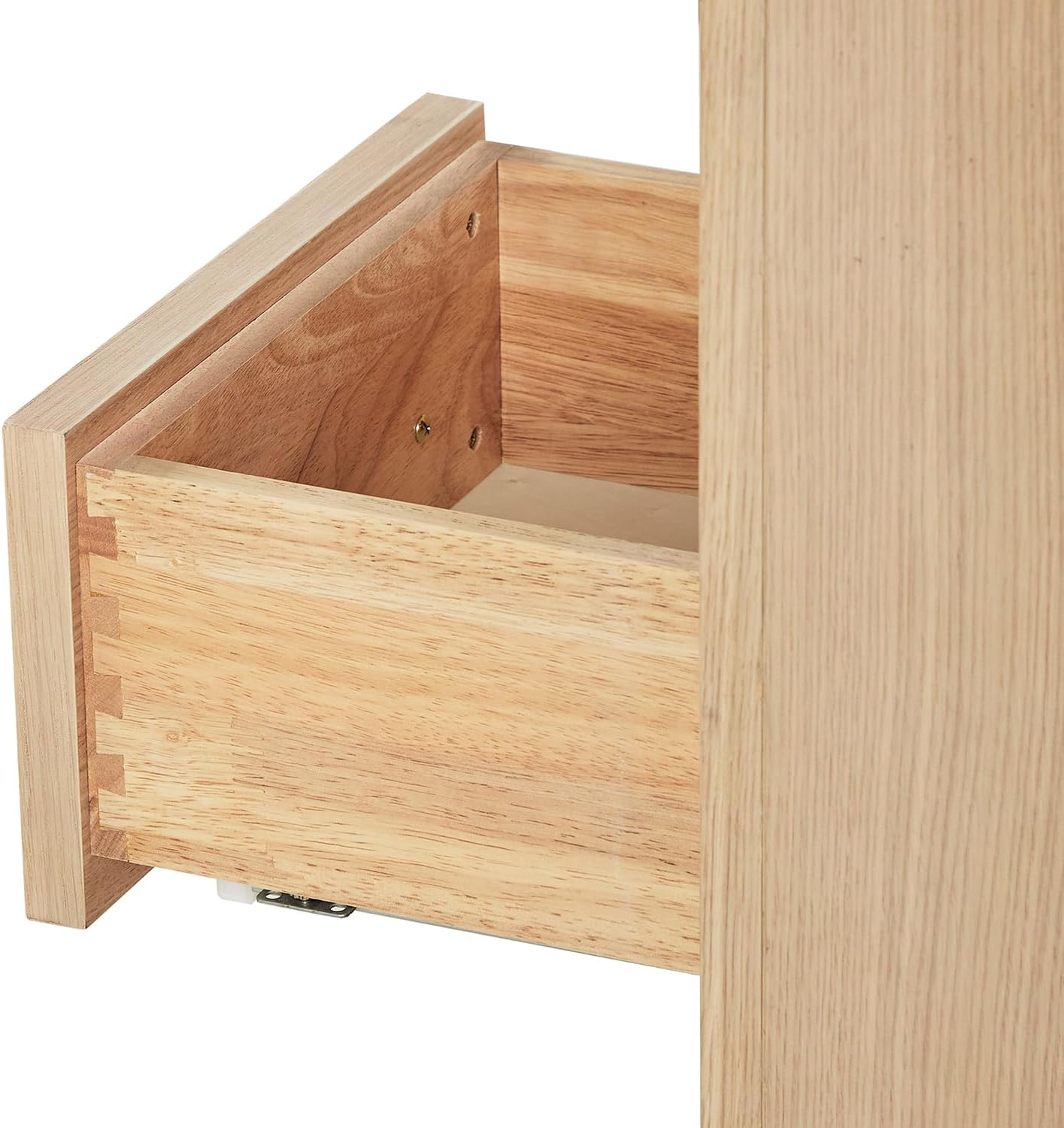 ARIEL Hepburn 42-inch Bathroom Vanity Base Cabinet,Solid Wood, 2 Soft Closing Doors, 5 Dovetail Drawers, White Oak