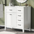 36' Bathroom Vanity with Sink Combo, Bathroom Cabinet with Drawers, Solid Frame and MDF Board,White
