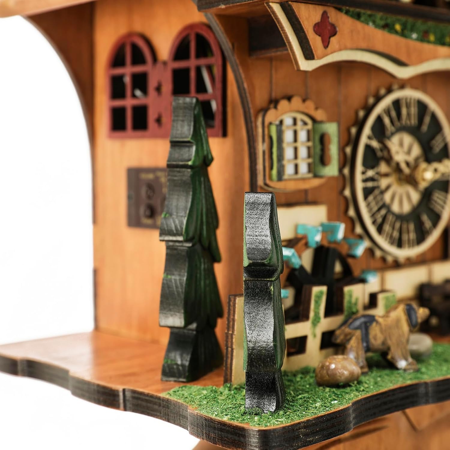 Musical Cuckoo Clock with Rotating Dancer Stage - 12 Melodies, Volume Control & Night Mode, Germany Style Black Forest Wall Clock for Home Decor Gift,Gifts for Family
