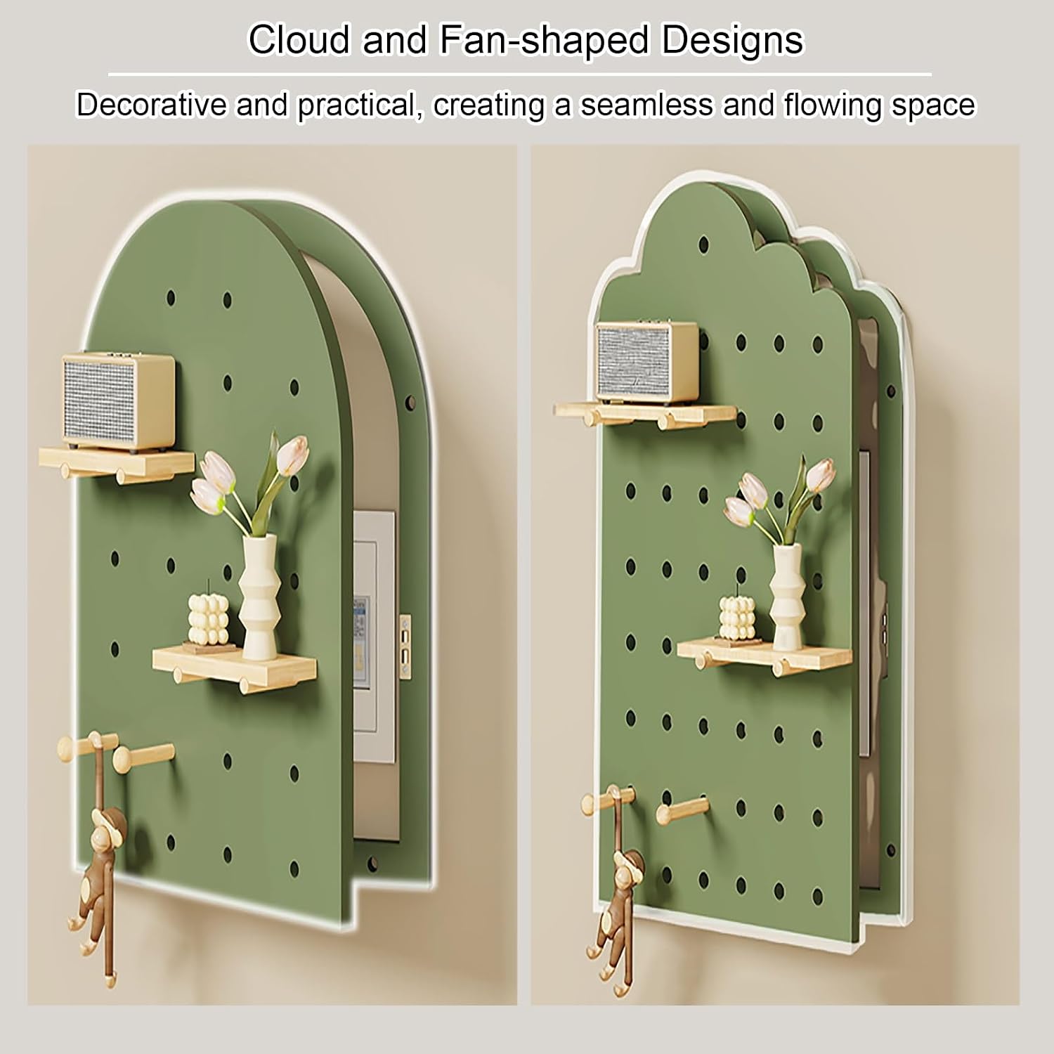 Decorative Fuse Breaker Box Cover, Wooden Electrical Panel Cover, Hide Electric Meter Box Decorative Painting, for Hotel, Kitchen and Bedroom(Brown 2,40 * 65cm/15.7 * 25.6in)