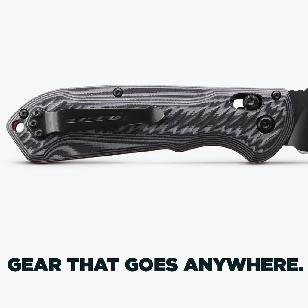 Benchmade - Freek Outdoor EDC Knife, Drop-Point Blade with Gray/Black G10 Handle (560BK-1)