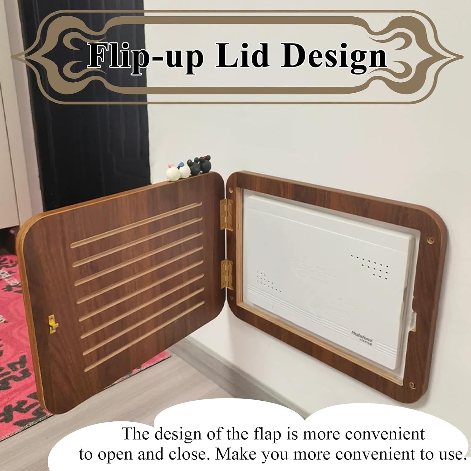 Breaker Box Cover Decorative Wall Simple Wooden Electric Meters Decorative, Easy Hanging & Detachable Electrical Box Cover with Screws and Anchors, Restaurant/ Home/ Office Entry Breaker Boxes Panel(W
