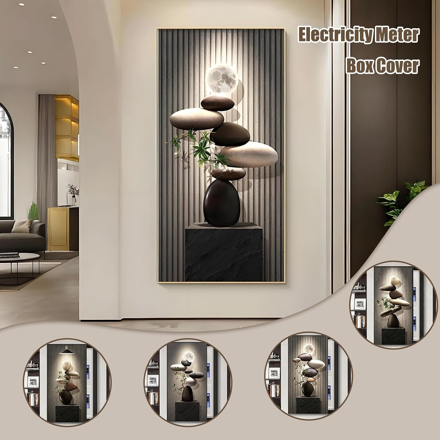 Wall Mounted Electrical Panel Cover, Decorative Aluminum Frame for Indoor/Outdoor Use, Ideal for Living Room and Office