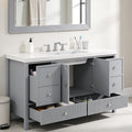 Merax 60 Inch Bathroom Vanity with Sink, Modern Freestanding Storage Cabinet with Soft Close Doors and 4 Drawers, Large Bathroom Furniture, Engineered Marble Top, Grey