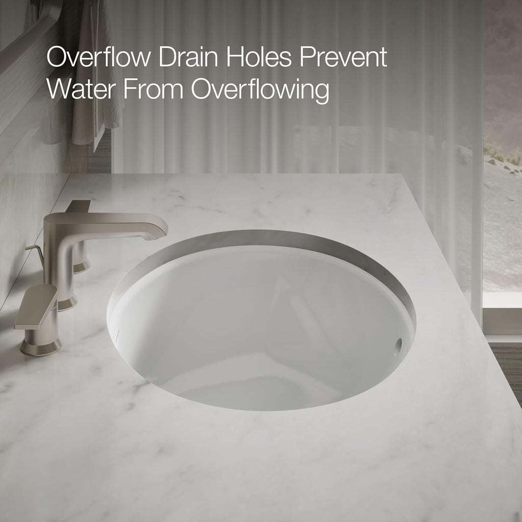 Caxton Oval 17' x 14' Undermount bathroom sink, White