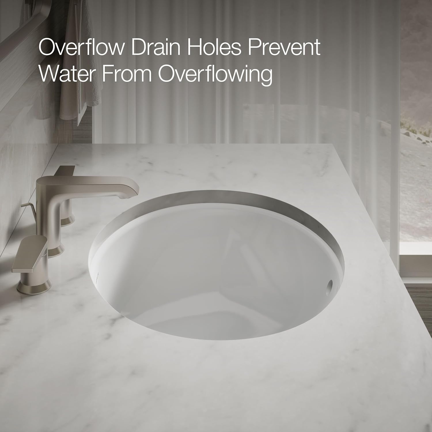 Caxton Oval 17' x 14' Undermount bathroom sink, White