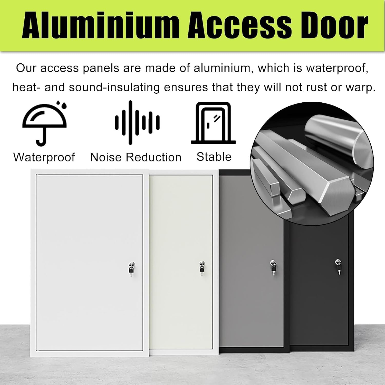 Large Recessed Metal Access Panels 20x20 25x25 30x50 35x60 40x40, Fire Rated Attic Access Door/Wall Hatch Cover Plate, Drywall Inspection Panel For Ceilings, Electrical, Plumbing(White,20x20inch)