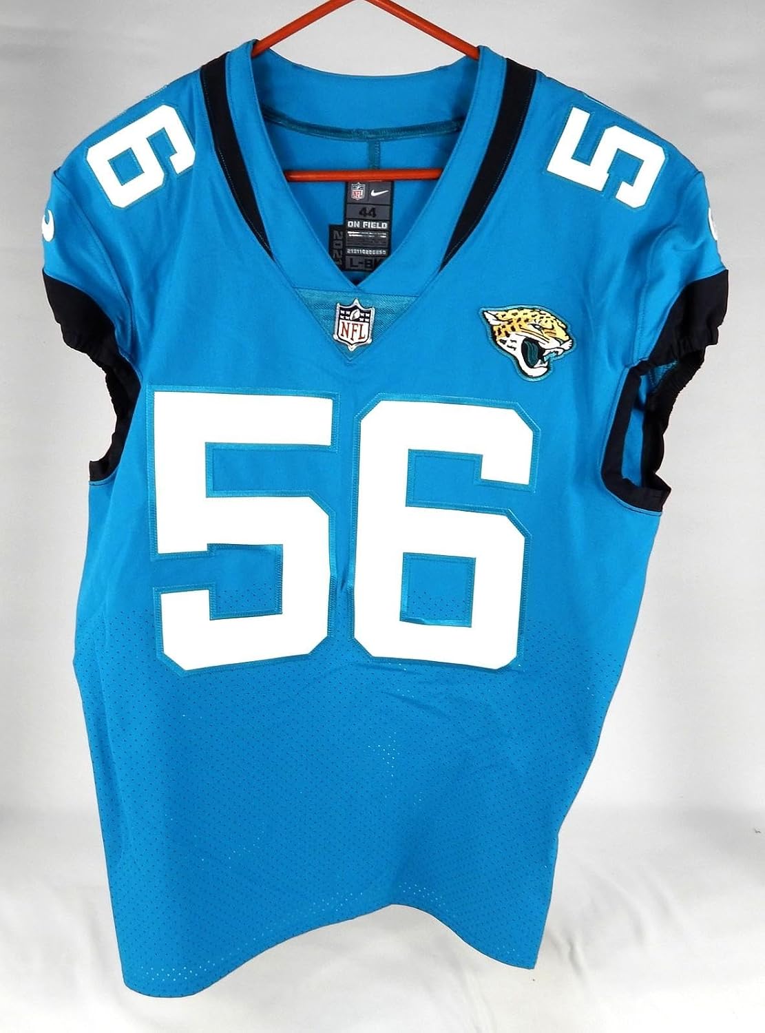 2021 Jacksonville Jaguars #56 Game Issued Jersey Nameplate Removed 44 990 - Unsigned NFL Game Used Jerseys