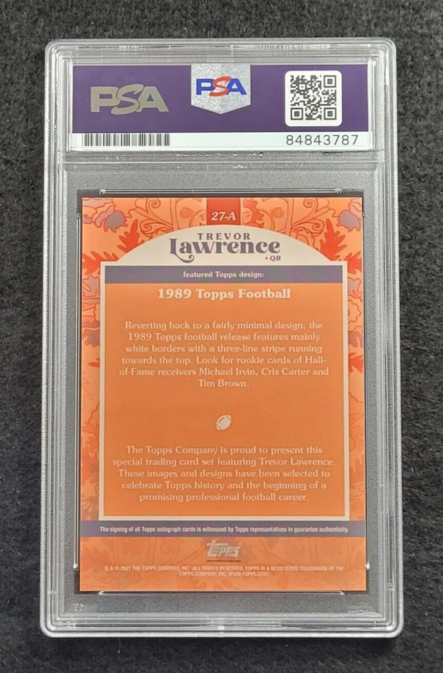 2021 TREVOR LAWRENCE Signed Topps 1989 Football Card 59/99-JAGUARS-PSA 10 Auto - NFL Autographed Football Cards