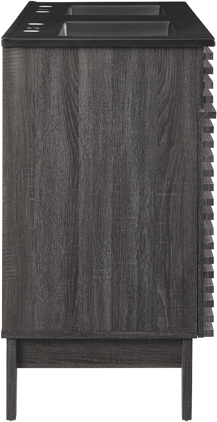 Modway Render 48' Double Bathroom Vanity in Charcoal Black