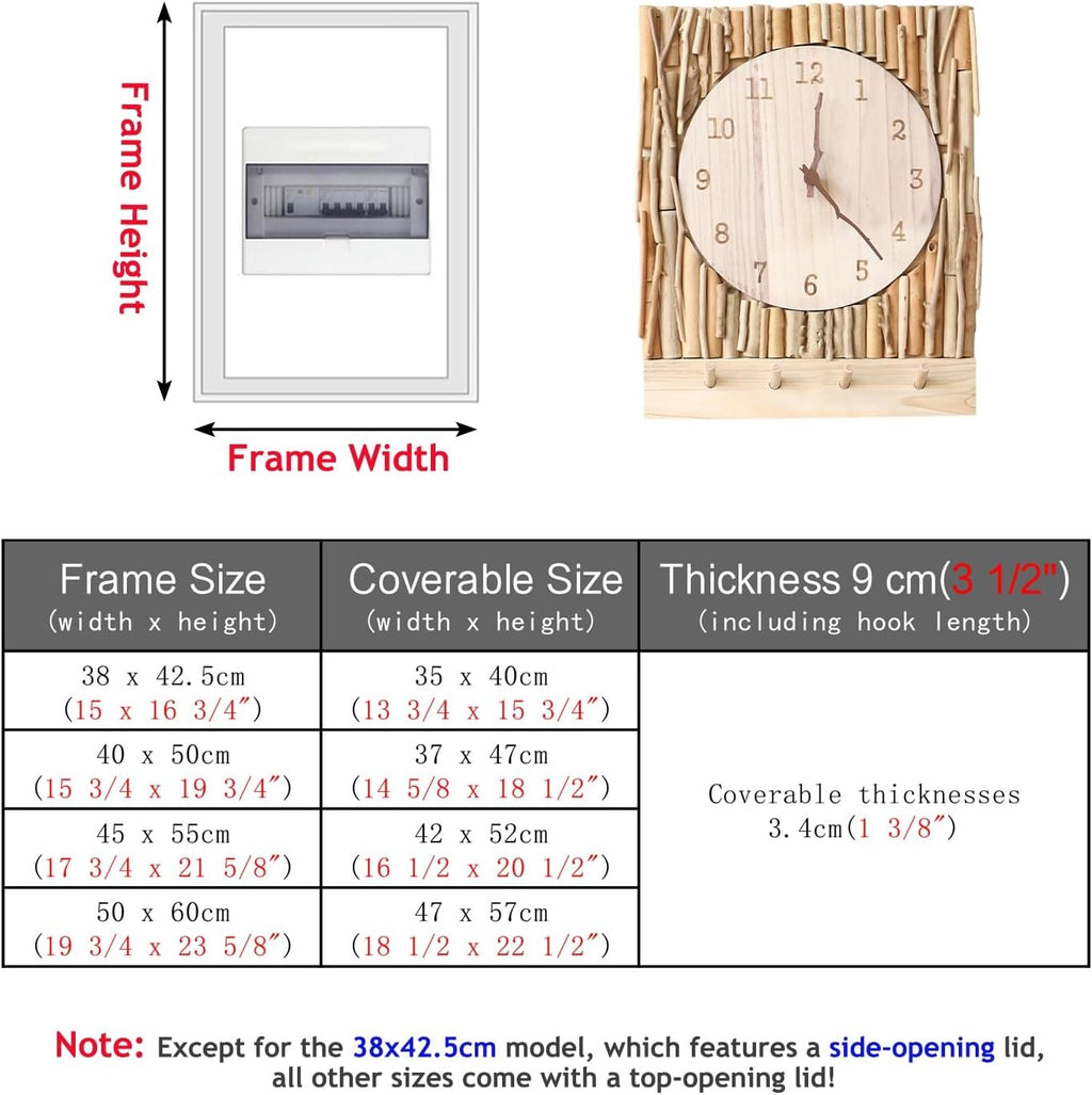 Electrical Panel Cover Creative Distribution Cover Decoration for Indoor, Electric Panel Cover with Traceless Nails & Expansion Screws, Wall Mounted Fuse Box Cover(WXH-40 x 50CM(15.7 x 19.7))