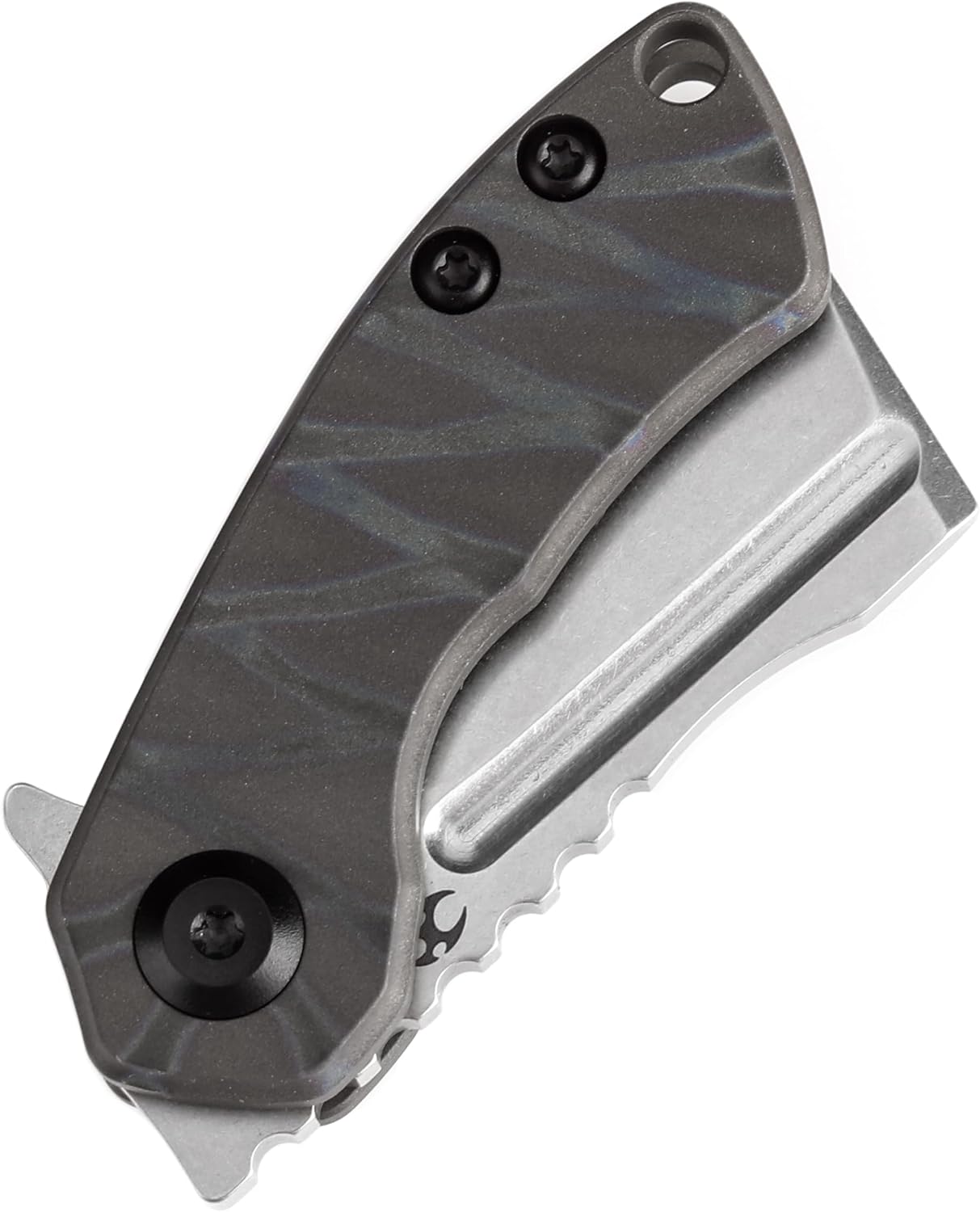 KANSEPT Mini Korvid Pocket Folding Knives EDC Camping Knife 1.45'' Stonewashed CPM S35VN Blade Small Pocket Knife with Tiger Stripe Flamed Titanium Handle for Men Women Everyday Carry K3030A9