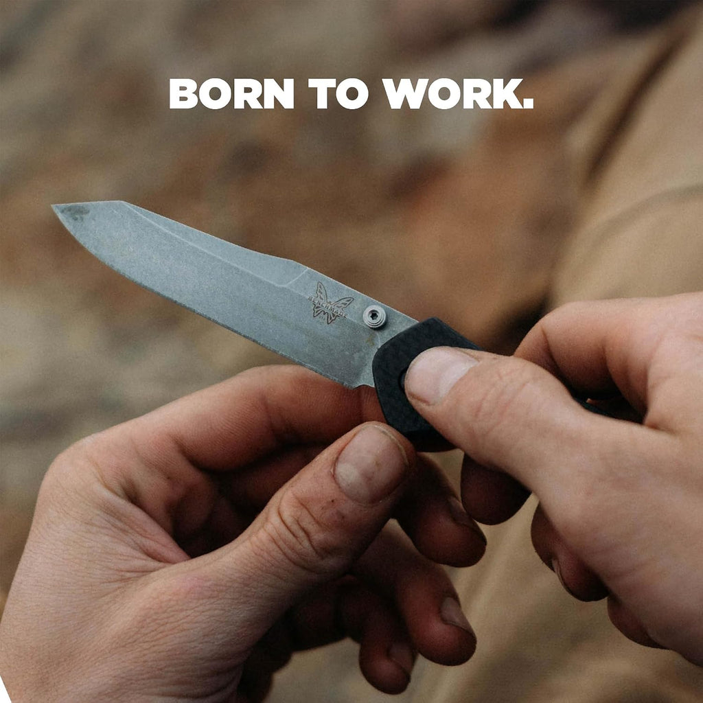 Benchmade - Osborne, Every Day, Outdoor, Folding Knife, Reverse Tanto Blade with Black Carbon Fiber Handle (940-1)
