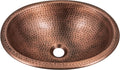 Monarch Abode Bathroom Sink – 17-Inch Oval Drop In Bathroom Sink, Top Mount Hand Hammered Pure Copper Vanity Sinks for Countertop, Powder Room, Guest Bath or Restroom, Drop in Sinks for Bathrooms