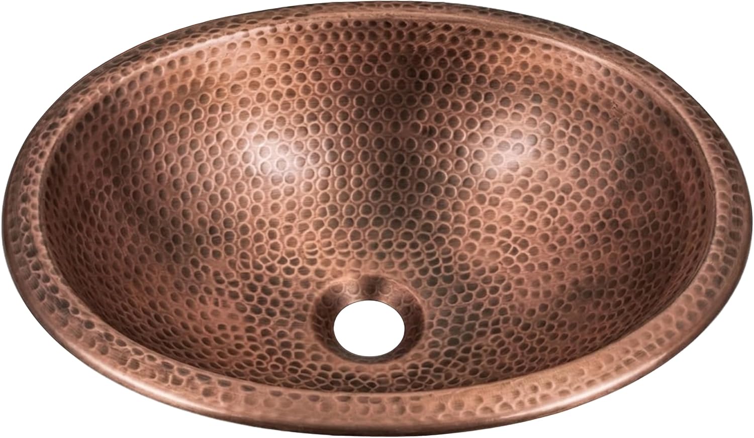 Monarch Abode Bathroom Sink – 17-Inch Oval Drop In Bathroom Sink, Top Mount Hand Hammered Pure Copper Vanity Sinks for Countertop, Powder Room, Guest Bath or Restroom, Drop in Sinks for Bathrooms