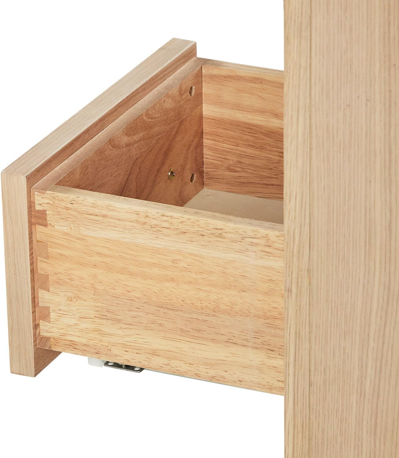 DKB Isabella 36-Inch Oak Bathroom Vanity with Sink, Carrara White Quartz Countertop 1.5' Edge, Left Single Rectangular Sink, 2 Soft Closing Doors, 5 Drawers, Solid Wood Frame