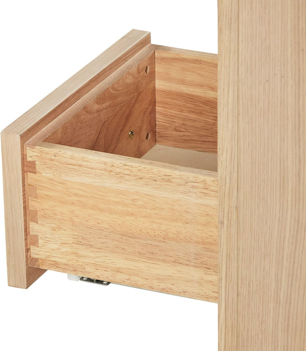 ARIEL Hepburn 36-inch Bathroom Vanity Base Cabinet,Solid Wood, 2 Soft Closing Doors, 5 Dovetail Drawers, White Oak